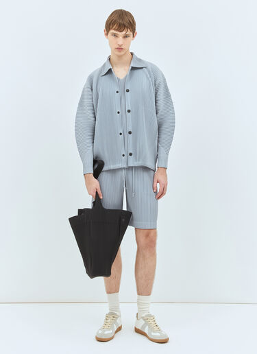 LN-CC® - Homme Plissé Issey Miyake: Pleated Jacket - Grey Homme Plissé Issey Miyake Pleated Jacket Grey hmp0158013