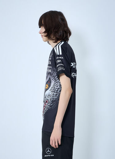 LN-CC® - Y-3 MERCEDES: Graphic Print Logo T-Shirt - Black Y-3 MERCEDES Graphic Print Logo T-Shirt Black yyy0364073