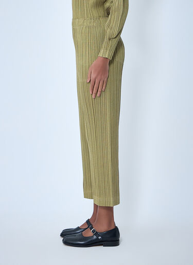 LN-CC® - Pleats Please Issey Miyake: 골지 니트 팬츠 - 노랑 Pleats Please Issey Miyake 골지 니트 팬츠 노랑 plp0263011