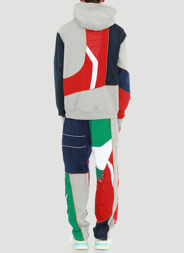 LN-CC® - Ahluwalia Studio: Patchwork Hooded Sweater - Grey Ahluwalia Studio Patchwork Hooded Sweater Grey ahl0140007