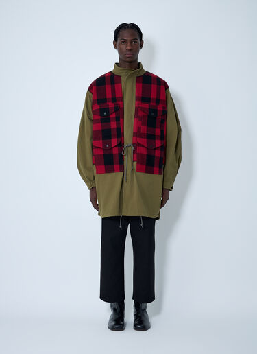 LN-CC® - Junya Watanabe: Check Coat - Khaki Junya Watanabe Check Coat Khaki jwn0162004