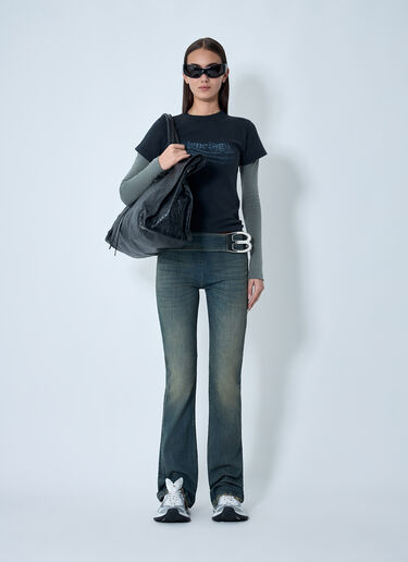 LN-CC® - Balenciaga: Buckle Bootcut Pants - Navy Balenciaga Buckle Bootcut Pants Navy bal0262011