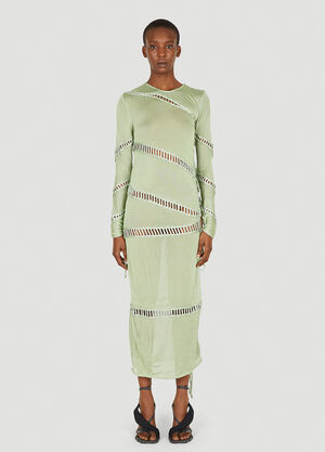 LN-CC® - Isa Boulder: Puzzle Long Sleeve Dress - Green Isa Boulder Puzzle Long Sleeve Dress Green isa0249005