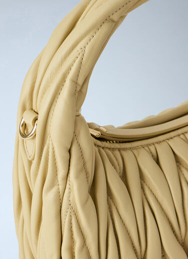 LN-CC® - Miu Miu: Wander Nappa Matelassé Hobo Bag - Yellow Miu Miu Wander Nappa Matelassé Hobo Bag Yellow miu0264200