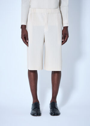LN-CC® - Homme Plissé Issey Miyake: Pleated Shorts - Beige Homme Plissé Issey Miyake Pleated Shorts Beige hmp0164010