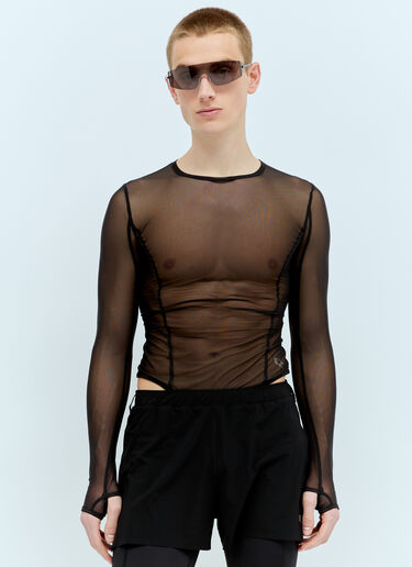LN-CC® - RUNNING ORDER: Eden Mesh Bodysuit - Black RUNNING ORDER Eden Mesh Bodysuit Black run0356006