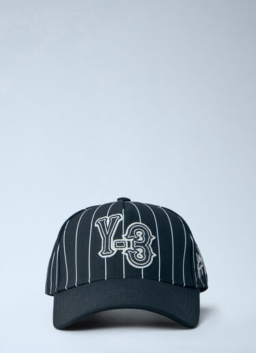 LN-CC® - Y-3: Pinstripe Logo Baseball Cap - Black Y-3 Pinstripe Logo Baseball Cap Black yyy0364041