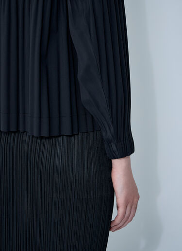 LN-CC® - Pleats Please Issey Miyake: Pleated Smooth Coat - Black Pleats Please Issey Miyake Pleated Smooth Coat Black plp0260014
