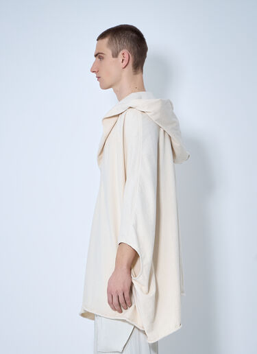 LN-CC® - Rick Owens: Hooded Kaftan Top - Natural Rick Owens Hooded Kaftan Top Natural ric0160006