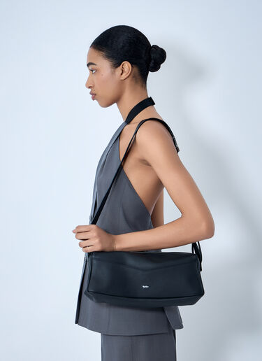 Max Mara Rectangular Leather Shoulder Bag Black max0264315