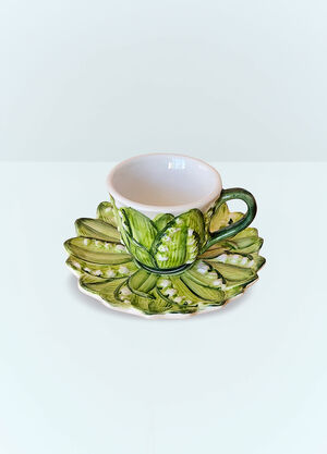 Les-Ottomans Lily Of The Valley Coffee Cup And Saucer Set Multicolour wps0691384