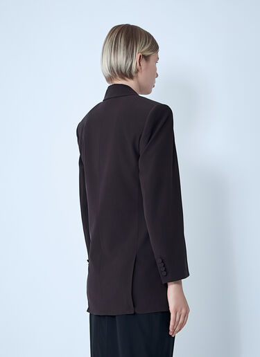 LN-CC® - Saint Laurent: Silk Blazer - Brown Saint Laurent Silk Blazer Brown sla0258062