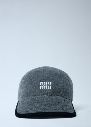 LN-CC® - Miu Miu: Logo Motif Baseball Cap - Grey Miu Miu Logo Motif Baseball Cap Grey miu0262009