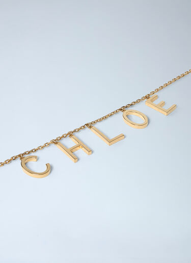 Chloé Logo Motif Necklace Gold chl0261059