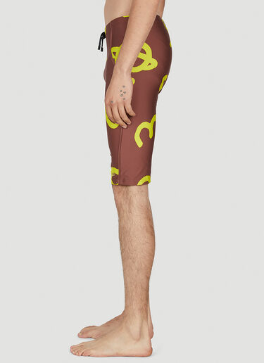 LN-CC® - Vivienne Westwood: Graphic Print Swim Bermudas - Brown Vivienne Westwood Graphic Print Swim Bermudas Brown vvw0152010