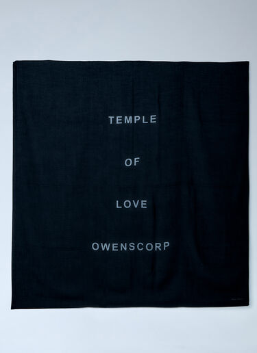 LN-CC® - Rick Owens: Printed Cotton Scarf - Black Rick Owens Printed Cotton Scarf Black ric0263033
