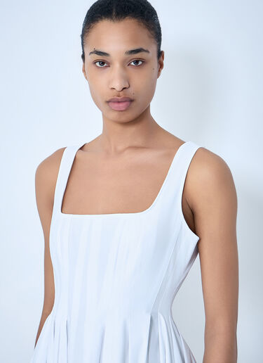 LN-CC® - Sportmax: Square Neck Sleeveless Dress - White Sportmax Square Neck Sleeveless Dress White spx0264007