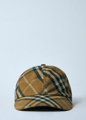 LN-CC® - Burberry: Check Cotton Baseball Cap - Brown Burberry Check Cotton Baseball Cap Brown bur0358002