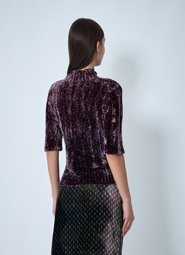 LN-CC® - Dries Van Noten: Velour Rib Sweater - Purple Dries Van Noten Velour Rib Sweater Purple dvn0262015
