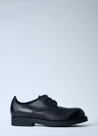 LN-CC® - MM6 Maison Margiela: Leather Derby Shoes - Black MM6 Maison Margiela Leather Derby Shoes Black mmm0163022