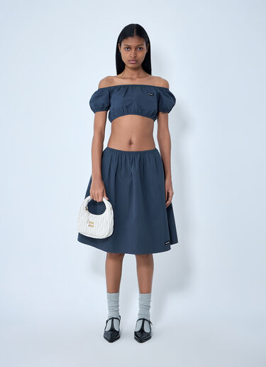 LN-CC® - Miu Miu: Off-Shoulder Crop Top - Grey Miu Miu Off-Shoulder Crop Top Grey miu0264017