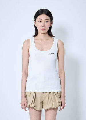 Chloé Logo Motif Tank Top White chl0260007