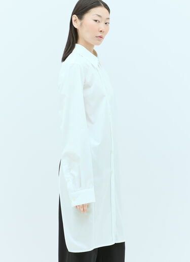LN-CC® - Dries Van Noten: オープンバック ポプリンシャツ - ホワイト Dries Van Noten オープンバック ポプリンシャツ ホワイト dvn0256013