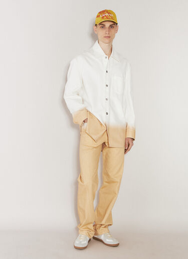 LN-CC® - Lanvin: Gradient-Effect Twisted Jeans - Orange Lanvin Gradient-Effect Twisted Jeans Orange lnv0156002