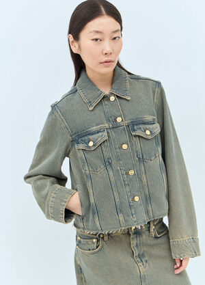 LN-CC® - GANNI: Overdyed Heavy Denim Jacket - Blue GANNI Overdyed Heavy Denim Jacket Blue gan0257005
