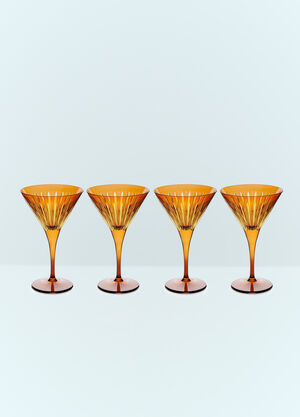 L'Objet Set Of Four Prism Martini Glasses Orange wps0691622