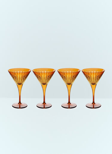 LN-CC® - L'Objet: Set Of Four Prism Martini Glasses - Orange L'Objet Set Of Four Prism Martini Glasses Orange wps0691622