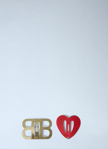 LN-CC® - Balenciaga: Set Of Two Bazr Lov BB Hair Clips - Red Balenciaga Set Of Two Bazr Lov BB Hair Clips Red bal0262032