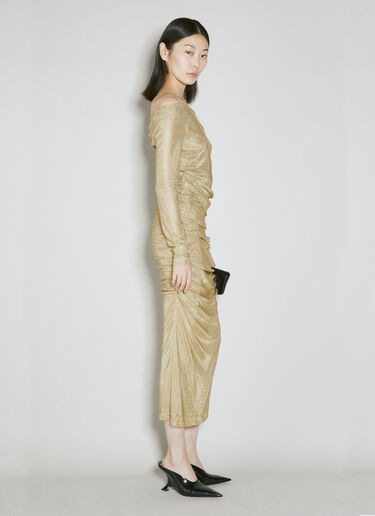 LN-CC® - Dolce & Gabbana: Lurex Mesh Midi Dress - Gold Dolce & Gabbana Lurex Mesh Midi Dress Gold dol0254018