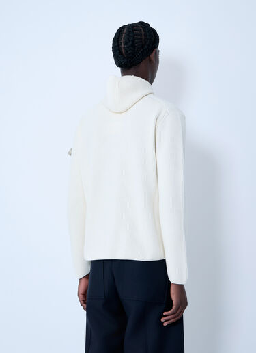 Moncler + Jil Sander フェルトウールのフード付きセーター ホワイト mjl0162005