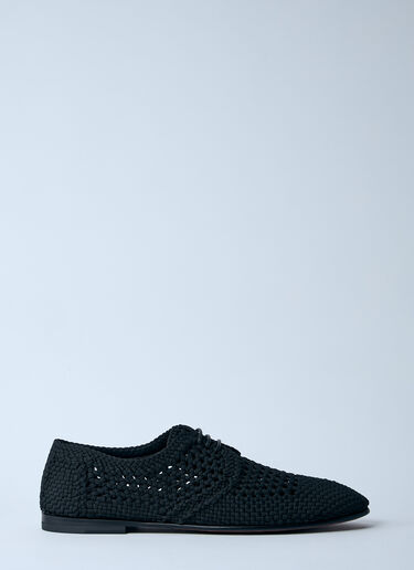 LN-CC® - Dolce & Gabbana: Woven Derby Shoes - Black Dolce & Gabbana Woven Derby Shoes Black dol0160007