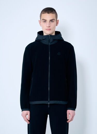 LN-CC® - Moncler: Fleece Zip-Up Cardigan - Black Moncler Fleece Zip-Up Cardigan Black mon0159028