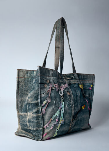 LN-CC® - Acne Studios: Logo Shoulder Tote Bag - Blue Acne Studios Logo Shoulder Tote Bag Blue acn0360001