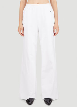 LN-CC® - Raf Simons: Wide Leg Track Pants - White Raf Simons Wide Leg Track Pants White raf0251007