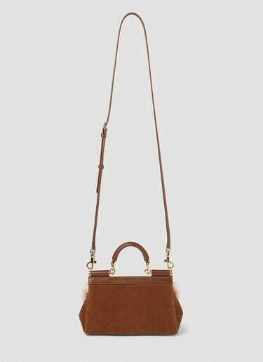 Dolce & Gabbana Sicily Suede Small Handbag Brown dol0254014