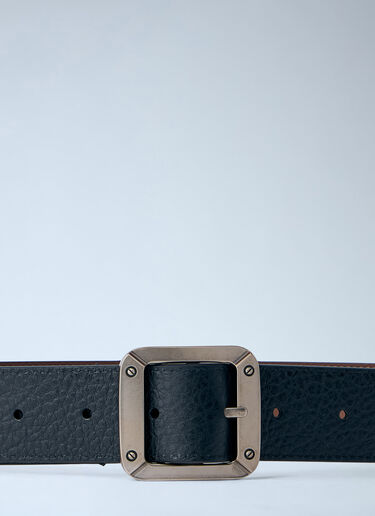 LN-CC® - Acne Studios: Textured Reversible Leather Belt - Black Acne Studios Textured Reversible Leather Belt Black acn0264063