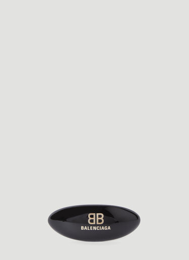 LN-CC® - Balenciaga: Logo Applique Hair Clip - Black Balenciaga Logo Applique Hair Clip Black bal0255087