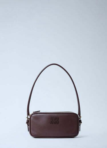 LN-CC® - Miu Miu: Softy Leather Shoulder Bag - Brown Miu Miu Softy Leather Shoulder Bag Brown miu0262001
