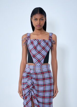 Vivienne Westwood Plaid Patterned Corset Top Red vvw0263006