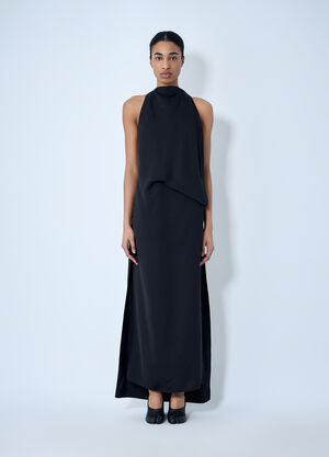 LN-CC® - Sportmax: Sleeveless Draped Maxi Dress - Black Sportmax Sleeveless Draped Maxi Dress Black spx0264062