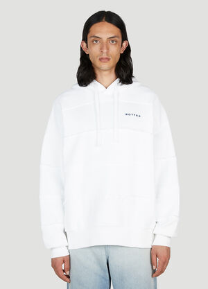 LN-CC® - Botter: Raw Edge Logo Hooded Sweatshirt - White Botter Raw Edge Logo Hooded Sweatshirt White bot0152008