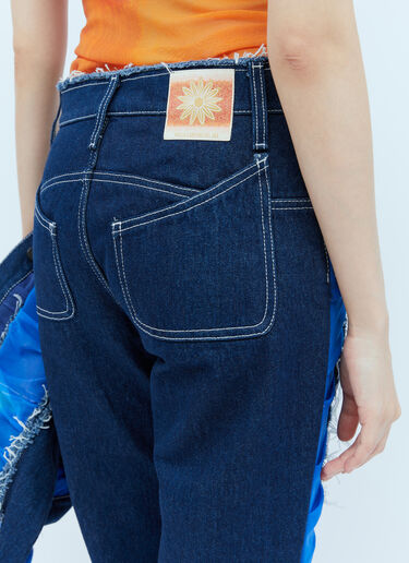 LN-CC® - Paula Canovas del Vas: Mesh Construction Denim Jeans - Blue Paula Canovas del Vas Mesh Construction Denim Jeans Blue pcd0254001