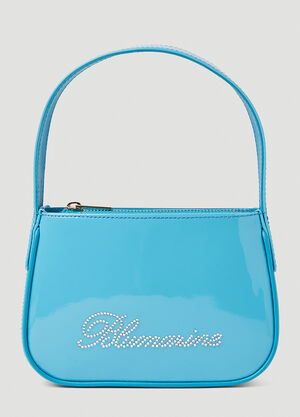 LN-CC® - Blumarine: Logo Embellished Shoulder Bag - Light Blue Blumarine Logo Embellished Shoulder Bag Light Blue blm0252010