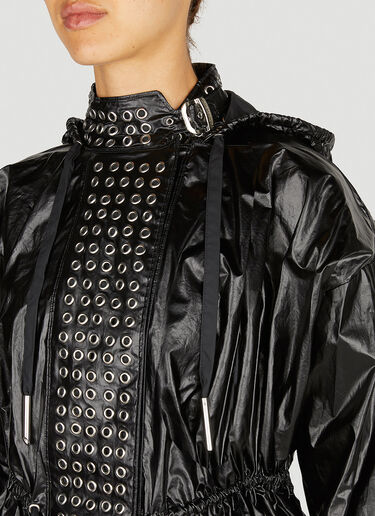LN-CC® - Rabanne: Eyelet Biker Jacket - Black Rabanne Eyelet Biker Jacket Black pac0252010