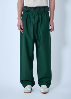 LN-CC® - Lacoste: Wide-Leg Drawstring Trousers - Green Lacoste Wide-Leg Drawstring Trousers Green lac0164012
