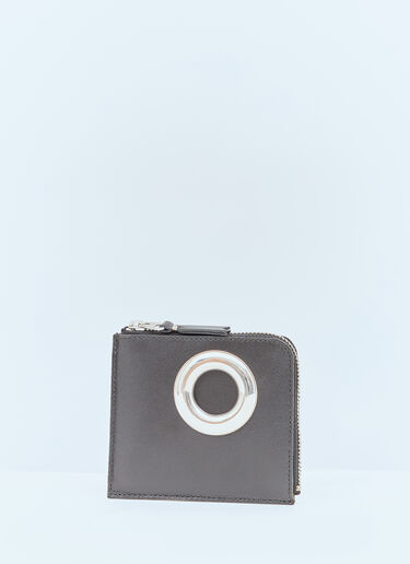 LN-CC® - Comme des Garçons Wallet: Silver Eyelet Coin Wallet - Black Comme des Garçons Wallet Silver Eyelet Coin Wallet Black cdw0357011
